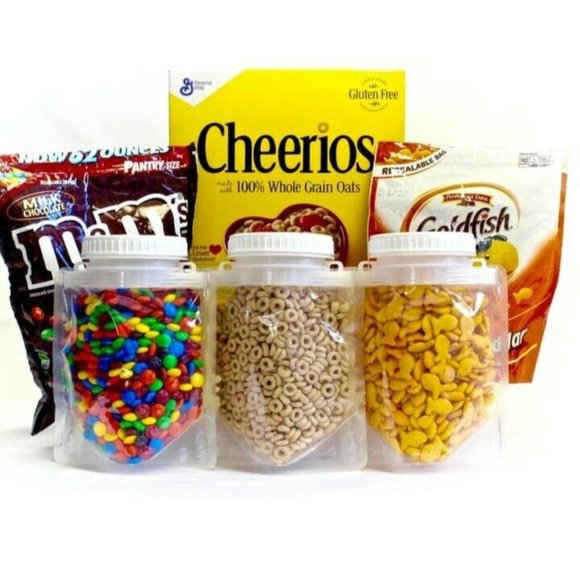 2 x Reusable Portable Beverage Snack Storage Jar Pouches Camping Space Saving - Picture 10 of 11